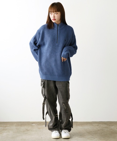U.S. POLO ASSN.（ユーエスポロアッスン）の「U.S. POLO ASSN./ユーエスポロアッスン ハーフジップニット（ニット/セーター・メンズ・ブラック/アイボリー/ダークオレンジ/ダークブルー/ベージュ/ネイビー・M/L/LL）」の22枚目の写真