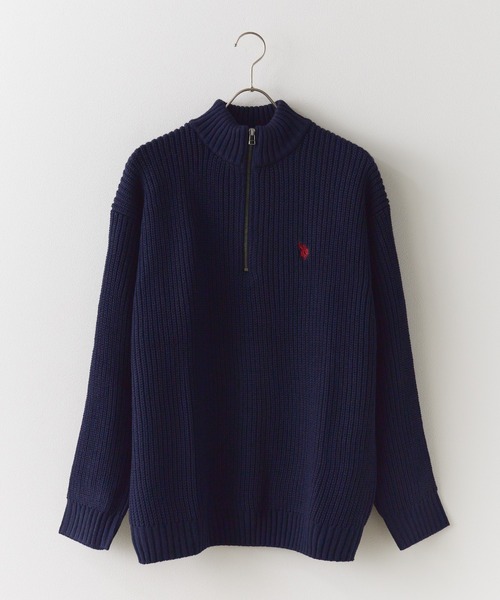 U.S. POLO ASSN.（ユーエスポロアッスン）の「U.S. POLO ASSN./ユーエスポロアッスン ハーフジップニット（ニット/セーター・メンズ・ブラック/アイボリー/ダークオレンジ/ダークブルー/ベージュ/ネイビー・M/L/LL）」の14枚目の写真