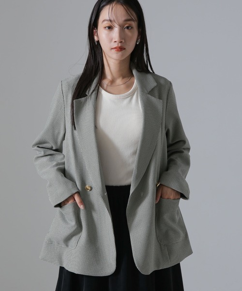 NANO universe（ナノユニバース）の「セットアップ可ウール調合繊テーラードジャケット（テーラードジャケット・レディース・その他1/グレー系その他4/ブルー系その他4・FREE）」の3枚目の写真