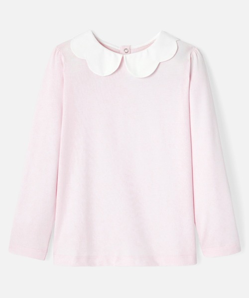 スカラップ襟長袖Tシャツ（Tシャツ/カットソー）｜jacadi（ジャカディ） 6,380円
