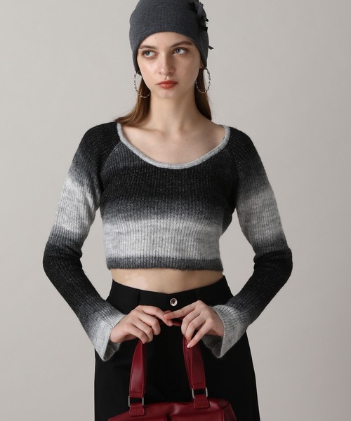 FOREVER 21（フォーエバー トゥエンティーワン）の「【2024FW】グラデクロップドニット（ニット/セーター・レディース・ブラック/ベージュ・FREE）」の10枚目の写真