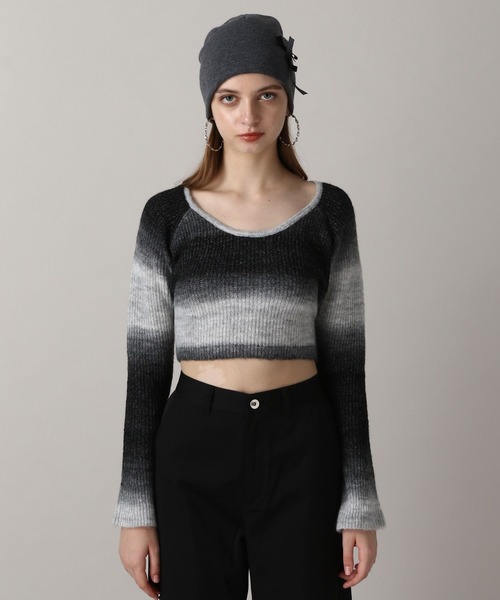 FOREVER 21（フォーエバー トゥエンティーワン）の「【2024FW】グラデクロップドニット（ニット/セーター・レディース・ブラック/ベージュ・FREE）」の12枚目の写真