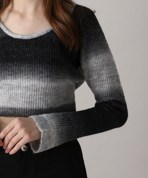 FOREVER 21（フォーエバー トゥエンティーワン）の「【2024FW】グラデクロップドニット（ニット/セーター・レディース・ブラック/ベージュ・FREE）」の18枚目の写真