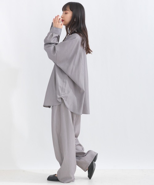 terrace（テラス）の「バックシャーリングシャツ（シャツ/ブラウス・レディース・チャコール/ベージュ/グレー・MEDIUM）」の11枚目の写真