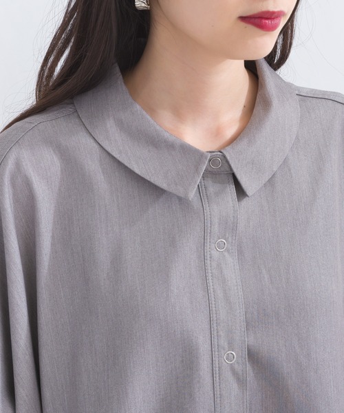 terrace（テラス）の「バックシャーリングシャツ（シャツ/ブラウス・レディース・チャコール/ベージュ/グレー・MEDIUM）」の17枚目の写真