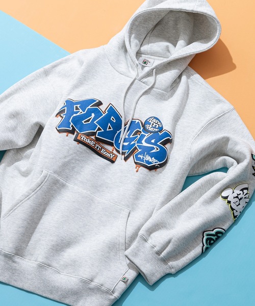 【セール】【DESERT SPORTSWEAR/デザートスポーツウェア】ビックシルエット 袖プリント グラフィック プルオーバーパーカー（パーカー）｜LB/S （エルビーエス）