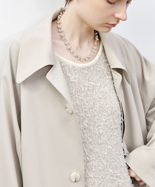 tageechita(タジチタ)の「【tageechita】ツイードラウンドネックニットワンピース(ワンピース・レディース・アイボリー・L/M/S)」の8枚目の写真