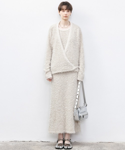 tageechita(タジチタ)の「【tageechita】ツイードラウンドネックニットワンピース(ワンピース・レディース・アイボリー・L/M/S)」の9枚目の写真