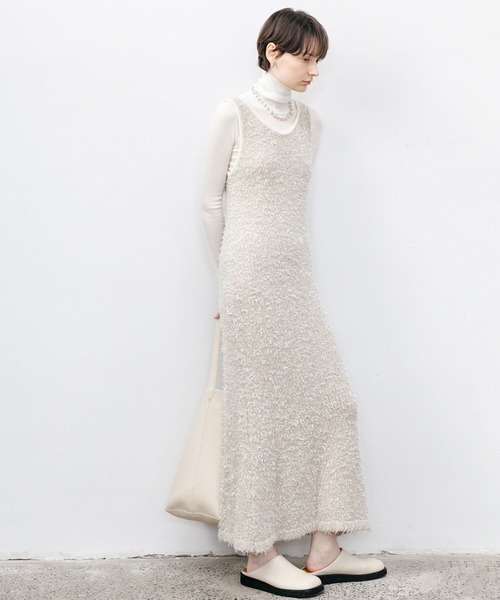 tageechita(タジチタ)の「【tageechita】ツイードラウンドネックニットワンピース(ワンピース・レディース・アイボリー・L/M/S)」の15枚目の写真