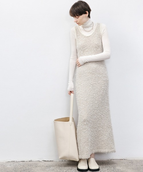 tageechita(タジチタ)の「【tageechita】ツイードラウンドネックニットワンピース(ワンピース・レディース・アイボリー・L/M/S)」の21枚目の写真