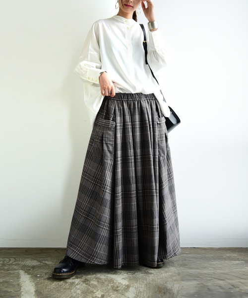 and it_（アンドイット）の「ネルチェック立体ポケットスカート（スカート・レディース・ブルー/ブラック/ブラウン・M-L）」の12枚目の写真