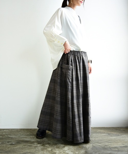 and it_（アンドイット）の「ネルチェック立体ポケットスカート（スカート・レディース・ブルー/ブラック/ブラウン・M-L）」の13枚目の写真