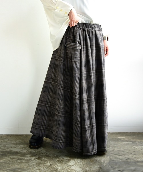 and it_（アンドイット）の「ネルチェック立体ポケットスカート（スカート・レディース・ブルー/ブラック/ブラウン・M-L）」の15枚目の写真