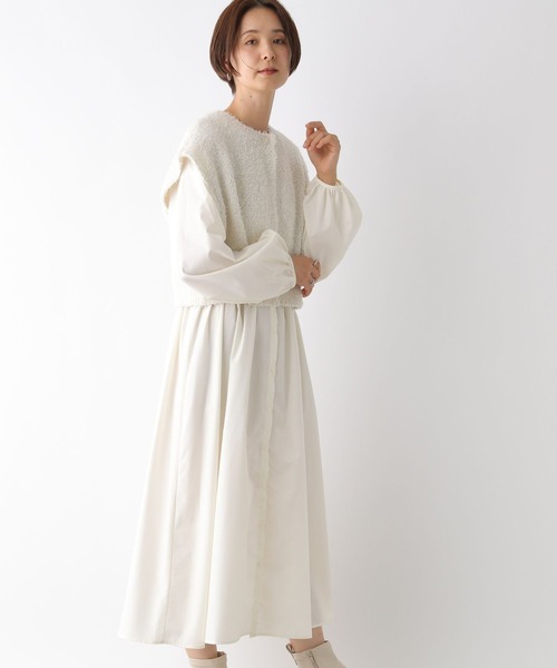 LEPSIM（レプシィム）の「ニットベストSETワンピース　140443（ワンピース・レディース・オフホワイト/ブラック・FREE）」の4枚目の写真