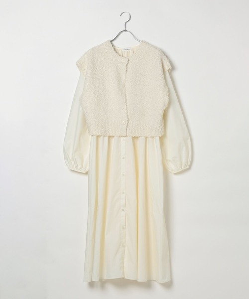 LEPSIM（レプシィム）の「ニットベストSETワンピース　140443（ワンピース・レディース・オフホワイト/ブラック・FREE）」の3枚目の写真