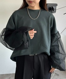 新品未使用　RADIATE オリーブグリーン フリル付きトレーナー スウェット（グリーン・カーキ/緑色系・フリル）ファッション