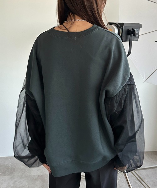 apres jour mignon(アプレジュールミニョン)の「袖チュールスウェット【ZOZOTOWN限定アイテム】(スウェット・レディース・パープル/グリーン/ブラック・X-LARGE/フリー)」の17枚目の写真