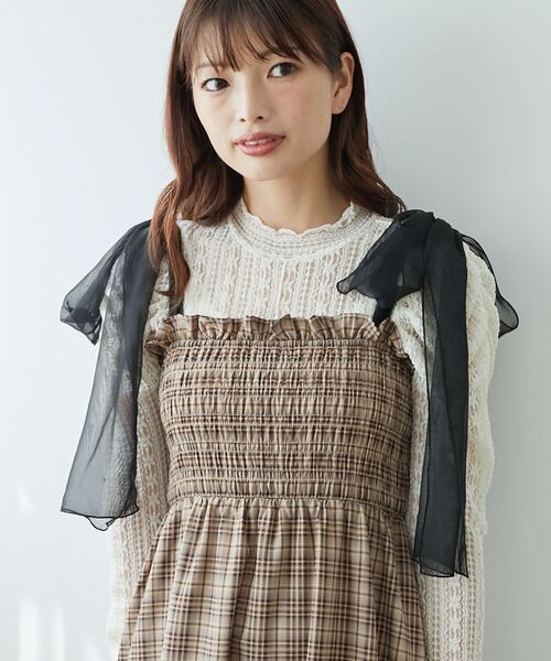 MAJESTIC LEGON(マジェスティックレゴン)の「パワショルレース長袖トップス(Tシャツ/カットソー・レディース・オフホワイト/ブラック/アイボリー・MEDIUM)」の14枚目の写真