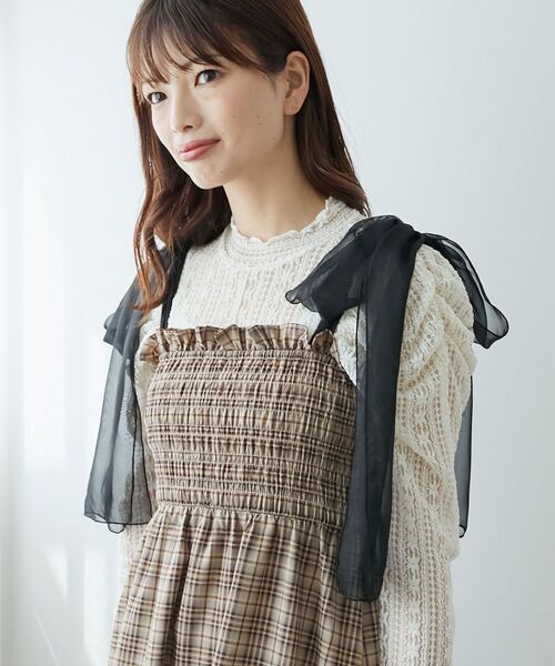 MAJESTIC LEGON(マジェスティックレゴン)の「パワショルレース長袖トップス(Tシャツ/カットソー・レディース・オフホワイト/ブラック/アイボリー・MEDIUM)」の15枚目の写真