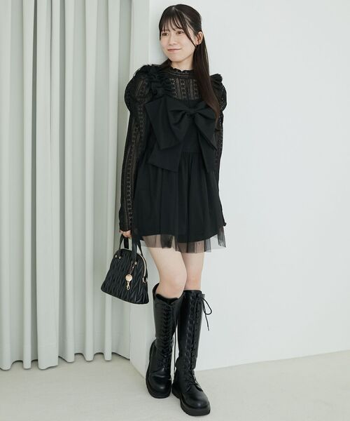 MAJESTIC LEGON(マジェスティックレゴン)の「パワショルレース長袖トップス(Tシャツ/カットソー・レディース・オフホワイト/ブラック/アイボリー・MEDIUM)」の20枚目の写真
