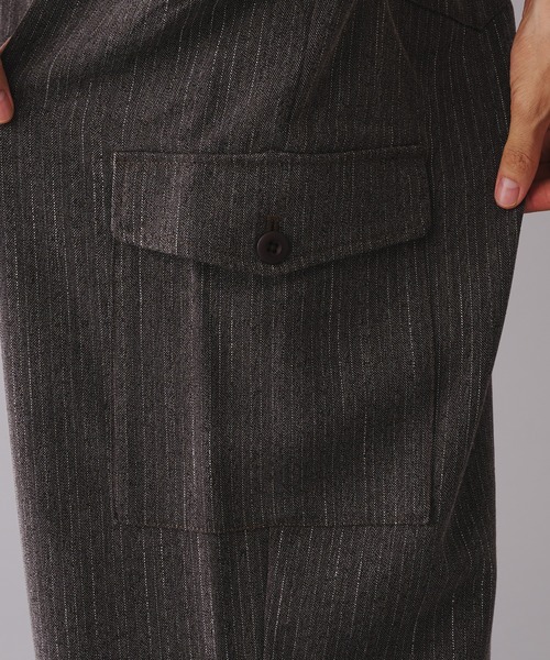 Adoon plain（アドーンプレーン）の「STRIPE WIDE GURKHA PANTS / ストライプワイドグルカパンツ（その他パンツ・メンズ・ブラウン/チャコールグレー・MEDIUM/LARGE）」の15枚目の写真