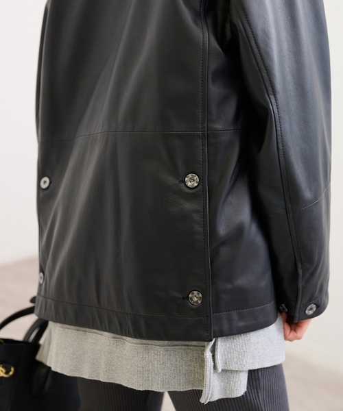 FRAMeWORK（フレームワーク）の「CCU SHEEP LEATHER カバーオール（カバーオール・レディース・ブラック・FREE）」の11枚目の写真