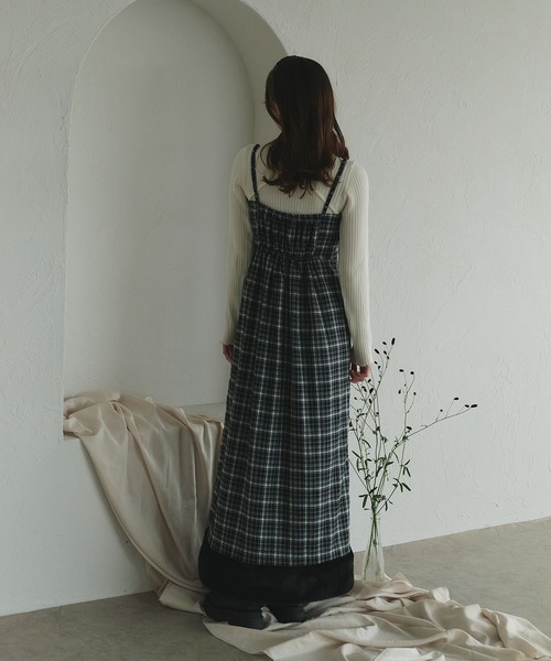 fupel(フぺル)の「Multi-way check fur cami one piece / マルチウェイチェックファーキャミワンピース(ワンピース・レディース・ブラック/ブラウン系その他・FREE)」の22枚目の写真