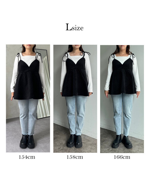 prose verse（プロズヴェール）の「【MOMO COLLECTION】キルティングベロアVネックペプラムビスチェ（キャミソール・レディース・ブラック・MEDIUM/LARGE）」の3枚目の写真