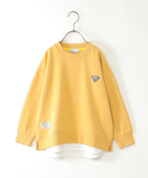 ikka（イッカ）の「裏起毛レイヤードワッペントレーナー（120~160cm）（スウェット・キッズ・クリアグリーン/ブルー/ダークグレー/マスタード・120/130/140/150/160）」の5枚目の写真