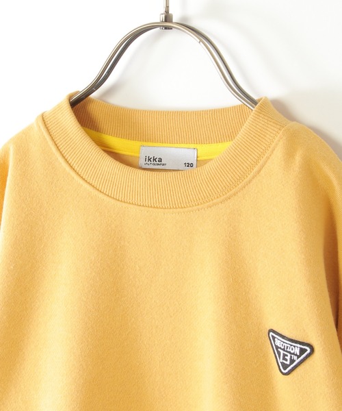 ikka（イッカ）の「裏起毛レイヤードワッペントレーナー（120~160cm）（スウェット・キッズ・クリアグリーン/ブルー/ダークグレー/マスタード・120/130/140/150/160）」の7枚目の写真