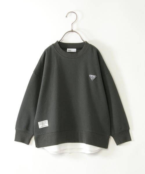 ikka（イッカ）の「裏起毛レイヤードワッペントレーナー（120~160cm）（スウェット・キッズ・クリアグリーン/ブルー/ダークグレー/マスタード・120/130/140/150/160）」の16枚目の写真