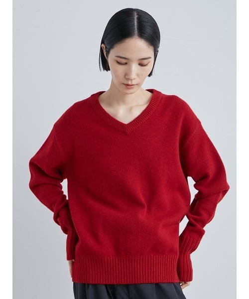 ルネ rene ボウタイニットセーター 赤 34 ルネ rene ボウタイニット