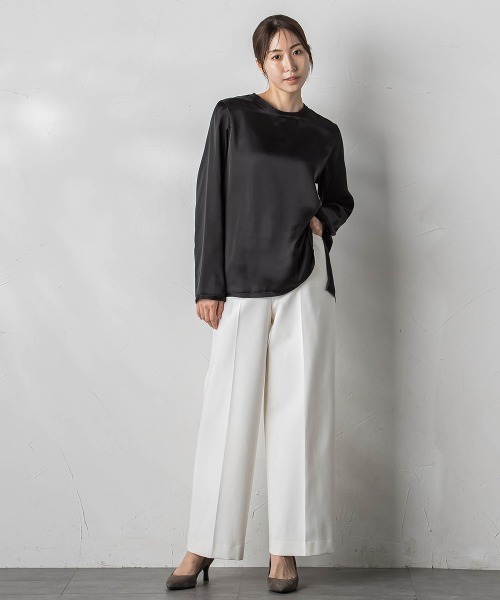 la.f…(ラエフ)の「【WEB&一部店舗限定】シアーサテンTブラウス(シャツ/ブラウス・レディース・ライトグレー/オフホワイト/ブラック・9号)」の17枚目の写真