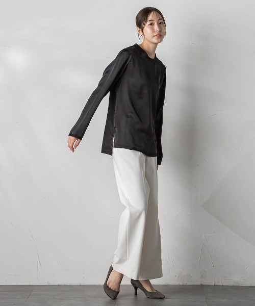 la.f…(ラエフ)の「【WEB&一部店舗限定】シアーサテンTブラウス(シャツ/ブラウス・レディース・ライトグレー/オフホワイト/ブラック・9号)」の20枚目の写真