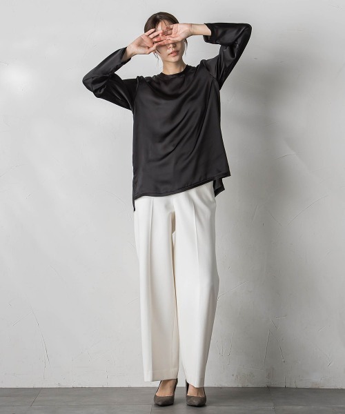 la.f…(ラエフ)の「【WEB&一部店舗限定】シアーサテンTブラウス(シャツ/ブラウス・レディース・ライトグレー/オフホワイト/ブラック・9号)」の21枚目の写真