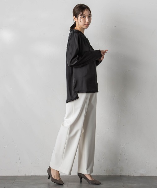la.f…(ラエフ)の「【WEB&一部店舗限定】シアーサテンTブラウス(シャツ/ブラウス・レディース・ライトグレー/オフホワイト/ブラック・9号)」の22枚目の写真