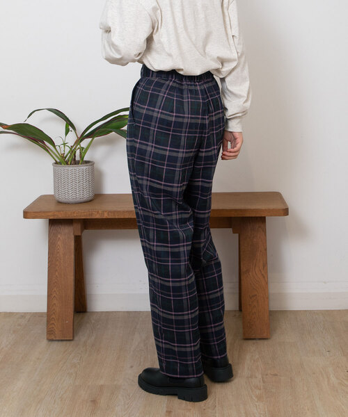 POU DOU DOU（プードゥドゥ）の「タータンチェックダブルリボンパンツ（その他パンツ・レディース・ダークブラウン/ネイビー・M）」の6枚目の写真