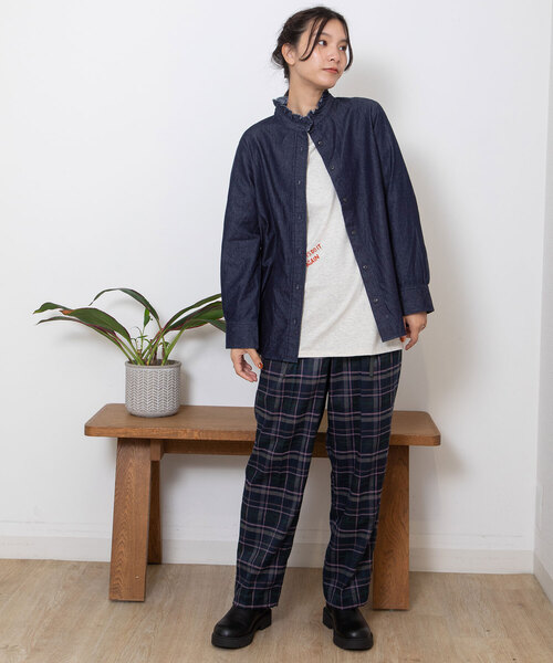 POU DOU DOU（プードゥドゥ）の「タータンチェックダブルリボンパンツ（その他パンツ・レディース・ダークブラウン/ネイビー・M）」の19枚目の写真