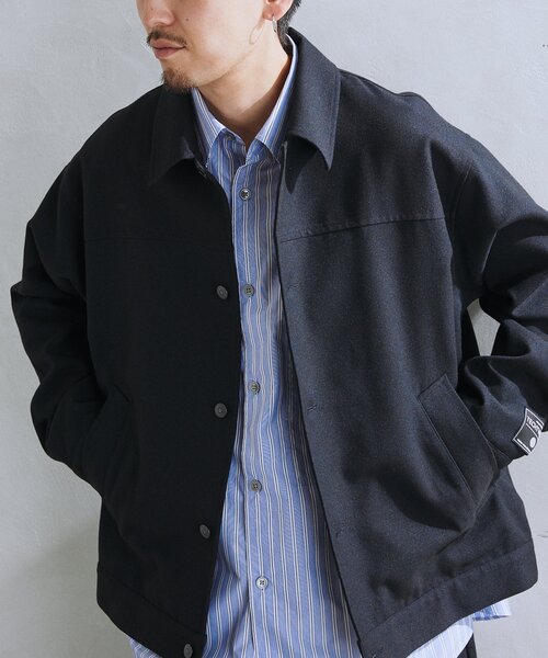 JOURNAL STANDARD relume（ジャーナルスタンダード　レリューム）の「TECH ツイード トラッカージャケット（その他アウター・メンズ・ネイビー/チャコールグレー/ブラック・MEDIUM/LARGE）」の4枚目の写真
