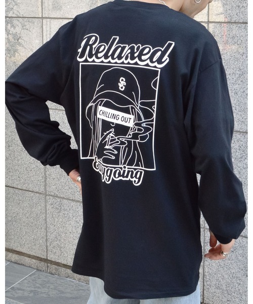 MODISH GAZE(モディシュガゼ)の「スモーキングガール RelaxedロンT(Tシャツ/カットソー・メンズ・ブラック/アッシュ/スミクロ・MEDIUM/LARGE/X-LARGE)」の4枚目の写真