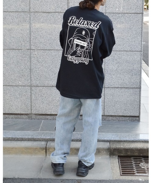 MODISH GAZE(モディシュガゼ)の「スモーキングガール RelaxedロンT(Tシャツ/カットソー・メンズ・ブラック/アッシュ/スミクロ・MEDIUM/LARGE/X-LARGE)」の10枚目の写真