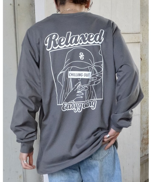MODISH GAZE(モディシュガゼ)の「スモーキングガール RelaxedロンT(Tシャツ/カットソー・メンズ・ブラック/アッシュ/スミクロ・MEDIUM/LARGE/X-LARGE)」の11枚目の写真
