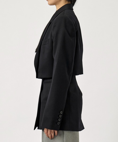 JOHN LAWRENCE SULLIVAN（ジョンローレンスサリバン）の「【JOHN LAWRENCE SULLIVAN/ジョンローレンスサリバン】WOOL SEPARATE JACKET（その他アウター・レディース・グレー/ブラック・S）」の6枚目の写真