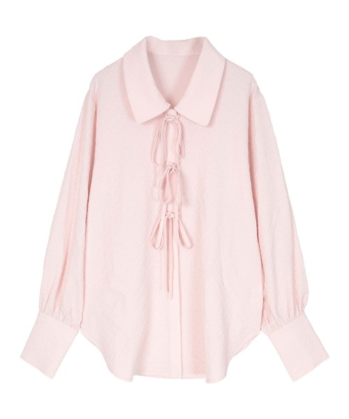 ビッグカラーフロントリボンブラウス