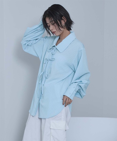 miette(ミエット)の「ビッグカラーフロントリボンブラウス(シャツ/ブラウス・レディース・アイボリー/ブラック/ピンク/ライトブルー・FREE)」の8枚目の写真