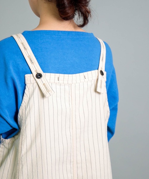 OMNIGOD（オムニゴッド）の「[OMNIGOD womens / オムニゴッド] ピンストライプオックスフォード スリーブレスドレス（ジャンパースカート・レディース・ネイビー/アイボリー・FREE）」の8枚目の写真