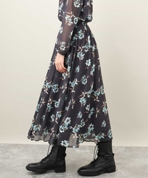 MK MICHEL KLEIN | 花柄シフォンスカート/洗える(スカート)