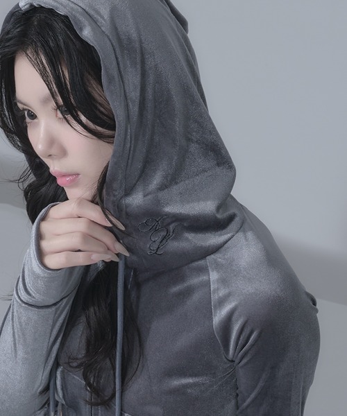 セール】logo velour hoodie / ロゴベロアフーディ【SETUP対応