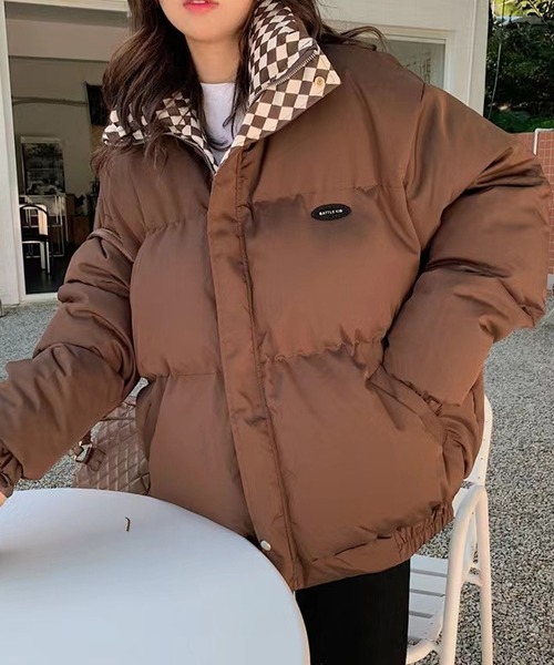 shopnikoniko（ショップニコニコ）の「中綿ブルゾン ブロックチェック