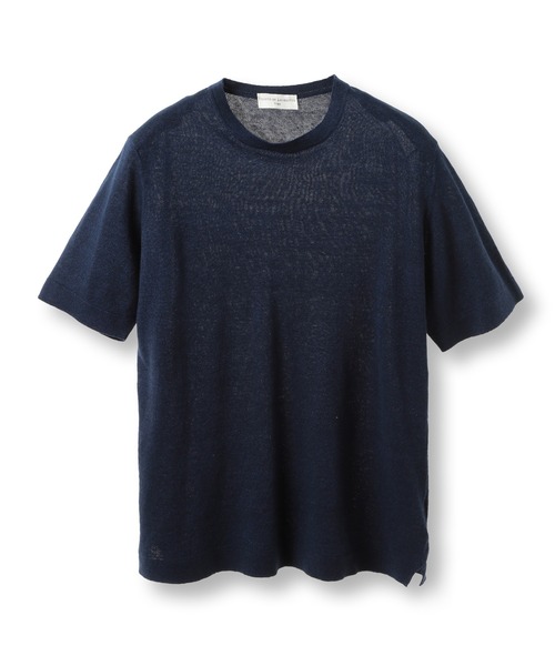 MEN'S BIGI（メンズビギ）の「【FILIPPO DE LAURENTIIS/フィリッポ デ ローレンティス】綿麻ハイゲージニットTEE（ニット/セーター・メンズ・ネイビー/ブルー/ダークブラウン/オフホワイト・02/01/03）」の4枚目の写真